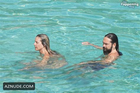 Heidi Klum Sexy And Nude Seen With Tom Kaulitz Showing Off Her Hot Boobs At Saint Barts Beach