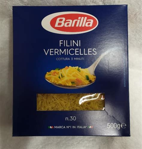 Filini Vermicelles n. 30 Barilla, 'Барилла' - калорийность, пищевая ...