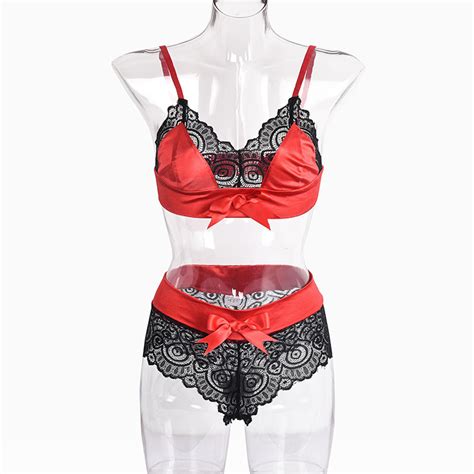 Xiaer Hot Selling Underwear Set Lace Bowknot Push Up Bra Panty Womens Bra Sets Lace Sexy