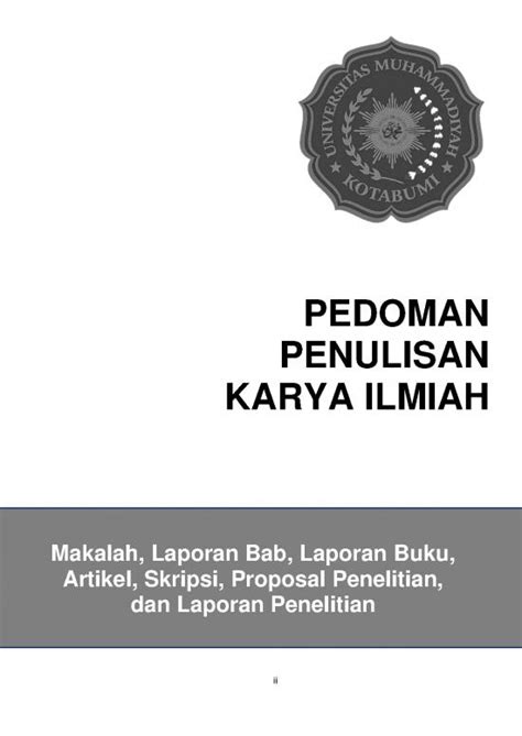 Contoh Laporan Penelitian Pedoman Penulisan Karya Ilmiah Umko