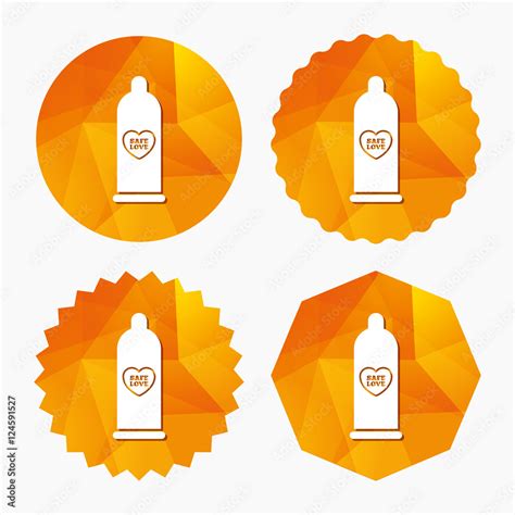 Condom Safe Sex Sign Icon Barrier Contraceptive Stock Vector Adobe