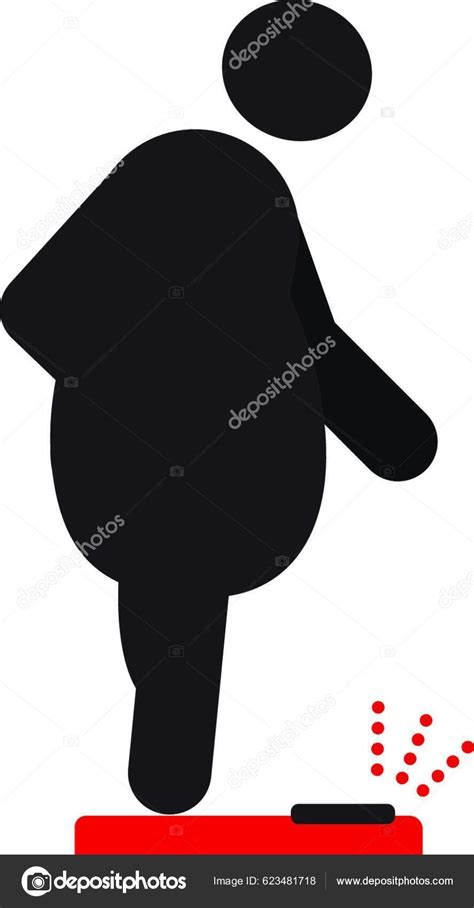 Fat Man Standing Floor Scales Silhouette Icon Stock Vector By ©yay