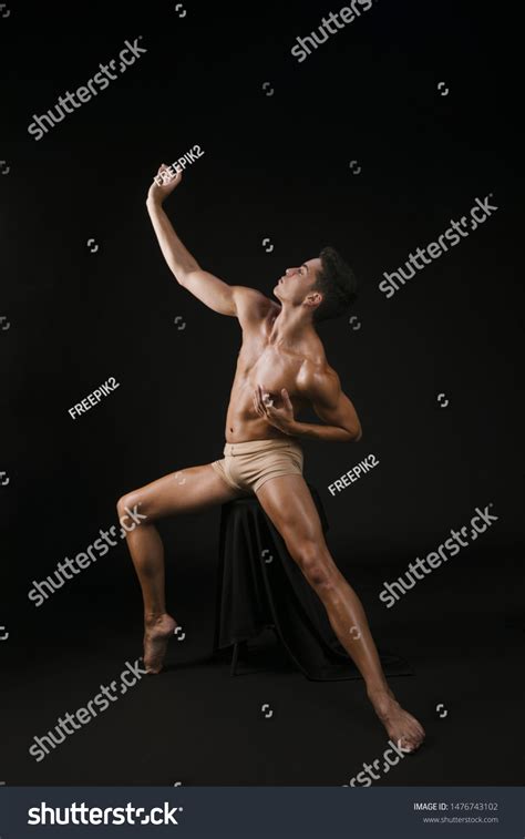 Naked Man Spreading Legs Hands Sides Stock Photo Shutterstock