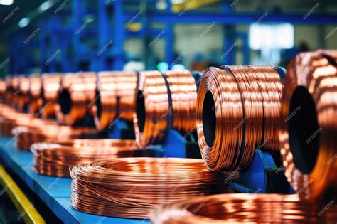 Premium Photo Production Of Copper Wire Cable Coils In A Steel