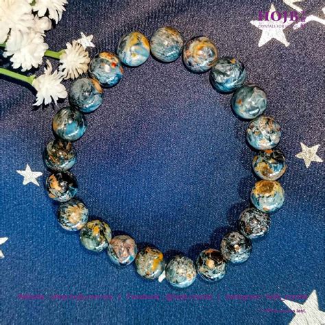 Hojb Natural Blue Pietersite A Beads Bracelet Mm A Mm