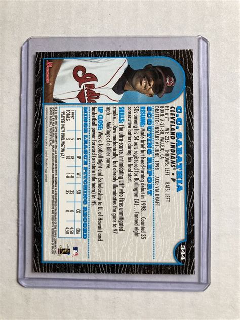 Bowman Cc Sabathia Rookie Rc Card Ebay