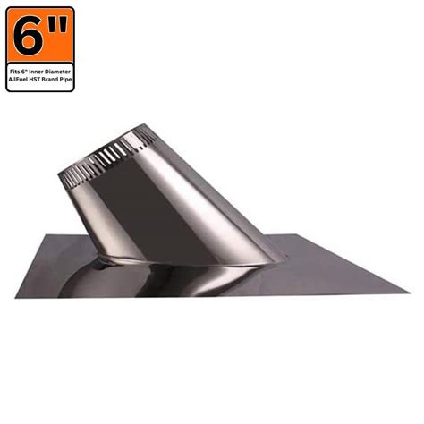 Allfuel Hst 6 In 712 1212 Pitch Roof Flashing For Double Wall Chimney Pipe Blevrb