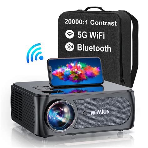 WiMiUS 1080P LED Home Theatre Projector With 5G Wifi Bluetooth