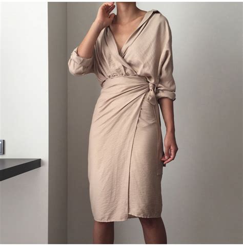 Womens Long Sleeved V Neck Wrap Dress Rebelsmarket