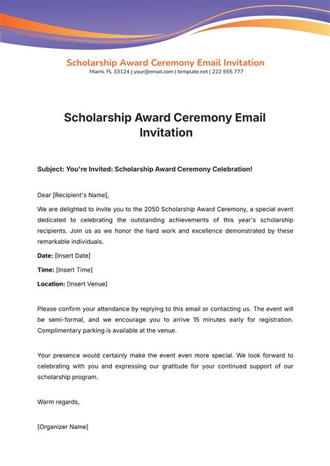 High School Scholarship Awards Ceremony Program Template 1