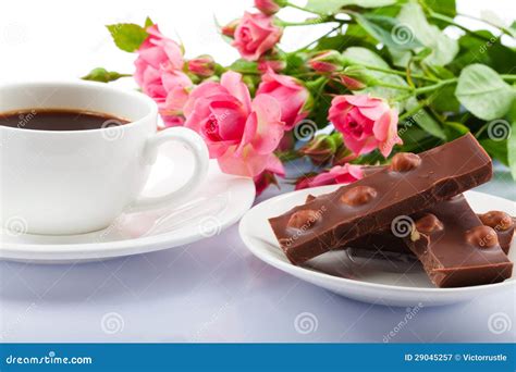 flowers coffee  sweets stock image image  chocolate beverage