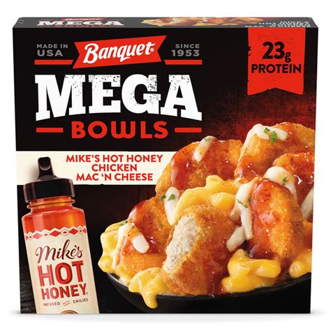 Banquet MEGA Bowls Mike S Hot Honey Chicken Mac N Cheese Frozen Meal
