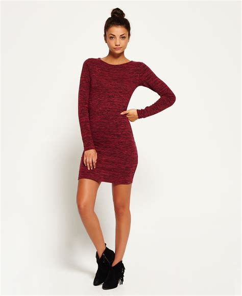 Womens Augusta Bodycon Dress In Red Superdry