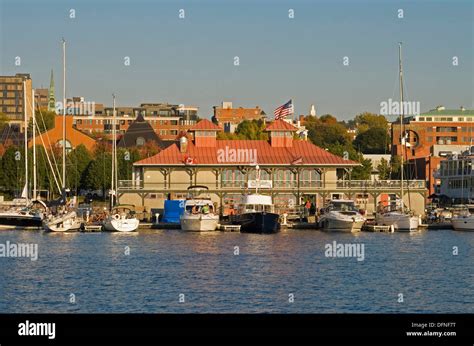 Burlington Vermont waterfront on Lake Champlain, New England USA Stock ...