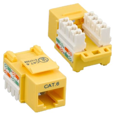 Yellow Cat6 Keystone 110 Punch Down