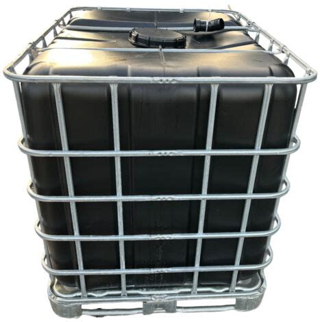 Cuve de stockage 1000l ibc neuve grillage opaque noire bouchon diamètre