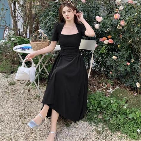 Matcha dress green black waist fold dress LL-516 – Chubby in