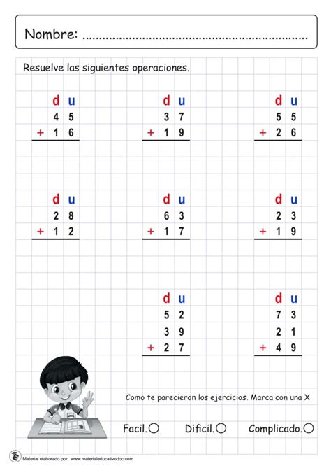 Fichas de Sumas Restas y Multiplicaciones para 1º 2º y 3º grado primaria