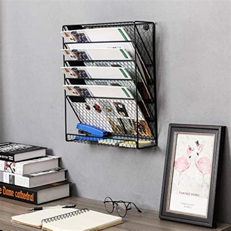 Superbpag Hanging File Organizer Metal Tier Chicken Wire Wall Mount