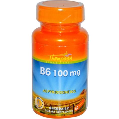 Vitamina B6 Pyridoxina 100mg X 60 Comprimidos Thomson Vitalita