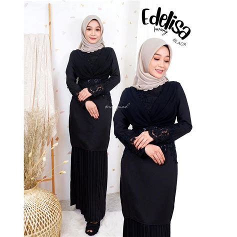 Neestyle Edelisa Plus Size Baju Kurung Moden Lace Pastel Baju Nikah