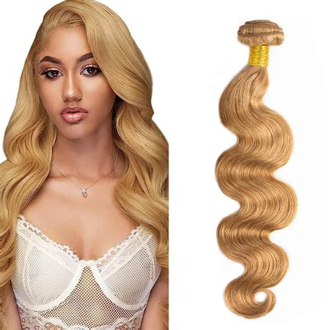 Amazon 27 Bundles Human Hair Honey Blonde Body Wave Bundles Blonde Wet And Wav Bundles 8a
