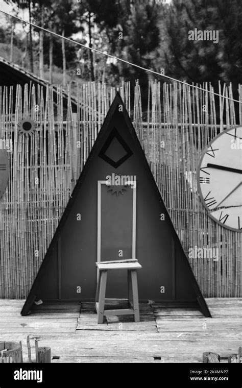 Garden Decoration Monochrome Photo Of Triangle Shaped Background