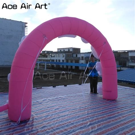 Custom Made Beautiful Pink Inflatable Princess Arch With Led Light For