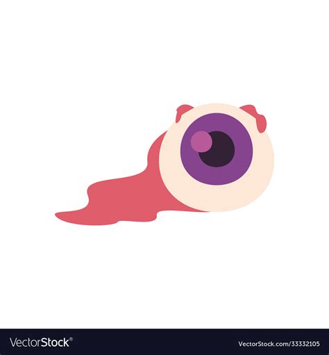 Halloween eye cartoon free form style icon Vector Image