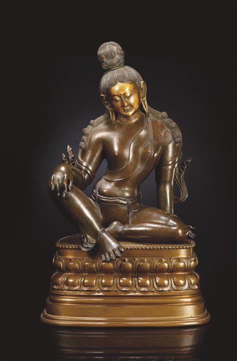 STATUE D'AVALOKITESHVARA EN BRONZE, TIBETO-CHINOIS, EPOQUE QIANLONG ...