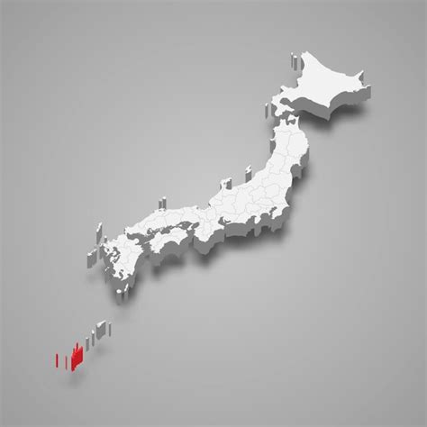 Premium Vector Okinawa Region Location Within Japan 3d Map