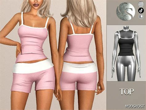 Set Tank Top Shorts Sims Clothing Mod Modshost