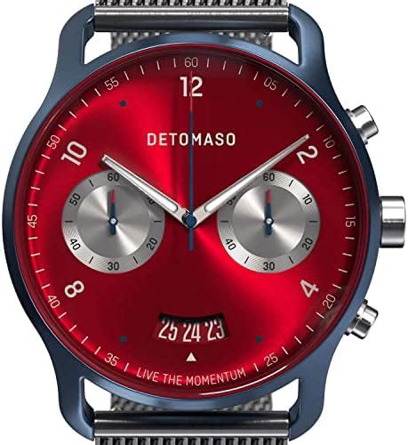 Detomaso Sorpasso Macchina Montre Homme Bleu Rouge Analogique Quartz