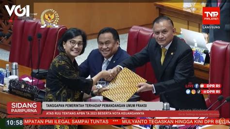 Sri Mulyani Sampaikan Tanggapan Pemerintah Terhadap Pandangan Fraksi