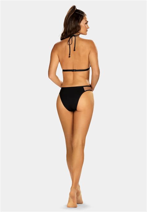 Czarne modne bikini z siateczką trójkątne miseczki FL01A 509 Sklep Feba