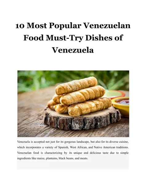 PPT 10 Most Popular Venezuelan Food Must Try Dishes Of Venezuela