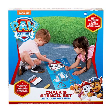 Paw Patrol Chalk and Stencil Set