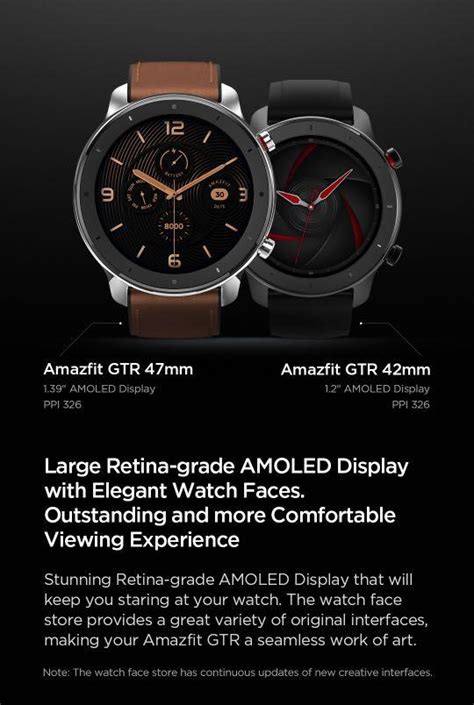 English Amazfit Gtr Smart Watch Mm In Starry Blackwith Amoled