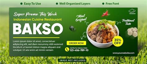 Premium PSD | A banner indonesian food cuisine who called ' bakso'