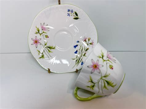 Shelley Teacup and Saucer, Wild Anemone Teacup, Shelley Dainty, Vintage