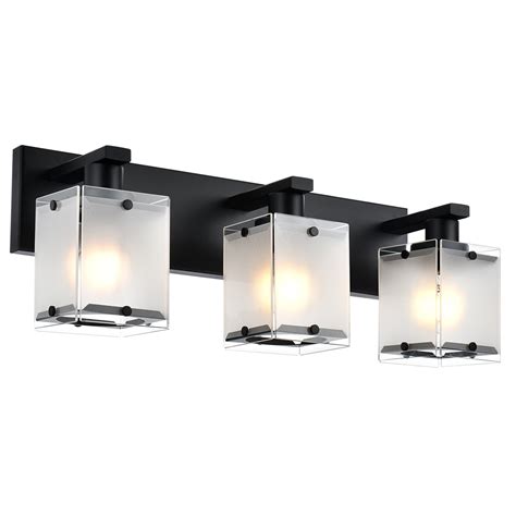 WINSHEN 3 Lights Bathroom Light Fixture Over Mirror Modern Black Wall