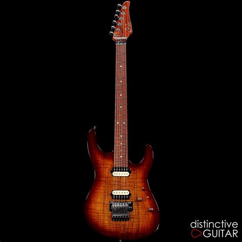 Suhr Custom Modern Hh Hand Built Super Strat In Dark Brown Burst