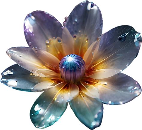 Enchanted Colorful Crystal Flower Crystal Flower Clipart Stock Photo