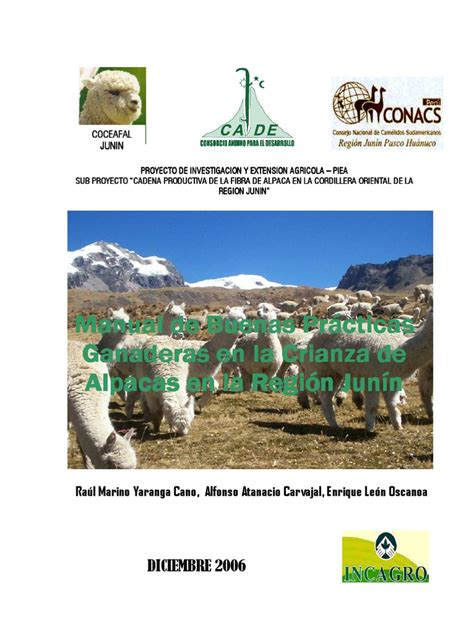 PDF anual de buenas practicas en crianza de Alpacas Junín DOKUMEN TIPS