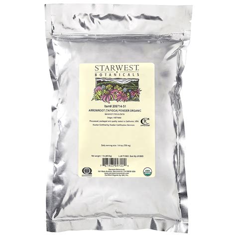 Starwest Botanicals Organic Arrowroot Tapioca Powder Lb G