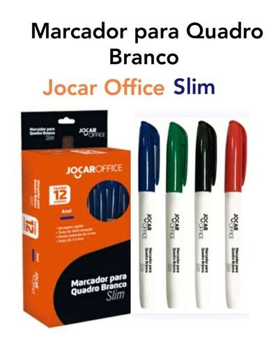 Marcador Para Quadro Branco Slim Jocar Office Cor Preto