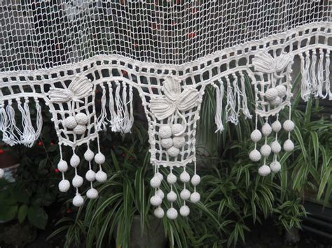 Rideau Ancien Crochet D Art Et Pampilles