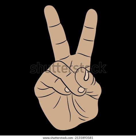 Human Hand Victory Sign Gesture Cartoon Stock Vector Royalty Free