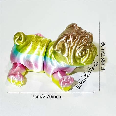 3D Printed Dog Model Collectible Fidget Toy Puppy Ornament with Movable