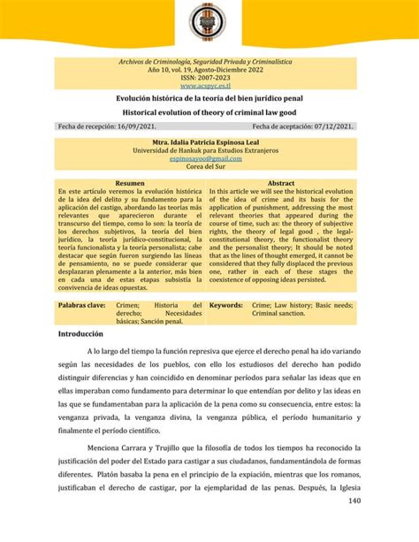 Evolución histórica de la teoría del bien jurídico penal PDF